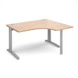 TR10 - Right hand ergonomic desks - Silver Leg