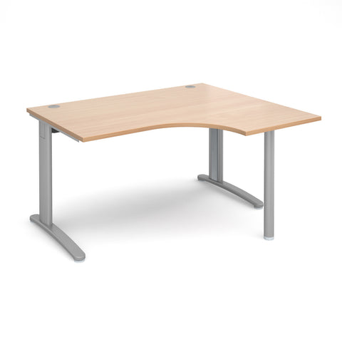 TR10 - Right hand ergonomic desks - Silver Leg