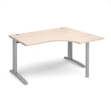 TR10 - Right hand ergonomic desks - Silver Leg