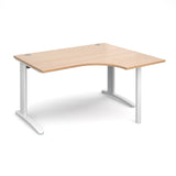 TR10 - Right hand ergonomic desks - White Leg