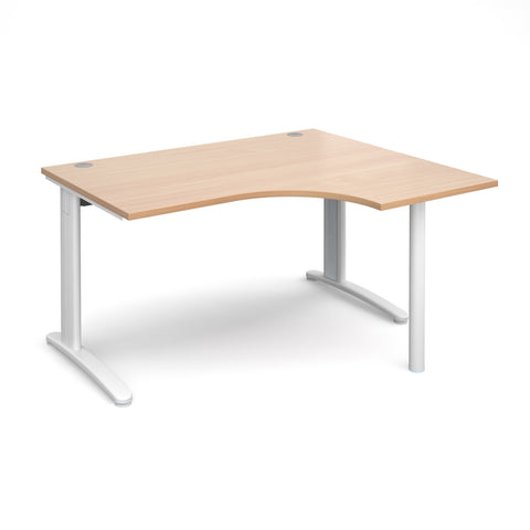 TR10 - Right hand ergonomic desks - White Leg