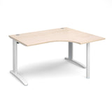 TR10 - Right hand ergonomic desks - White Leg