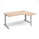 TR10 - Right hand ergonomic desks - Silver Leg