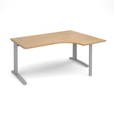TR10 - Right hand ergonomic desks - Silver Leg