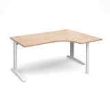 TR10 - Right hand ergonomic desks - White Leg