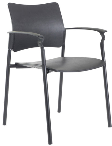 Conference & meeting seating  Unison four - black frame with arms