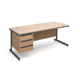 Maestro Straight desks with 3 drawer pedestal