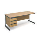 Maestro Straight desks with 3 drawer pedestal