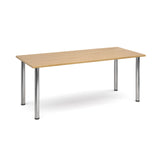 Deluxe radial leg meeting tables - Rectangular chrome leg tables