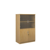 Deluxe combination bookcase with wood and glass doors