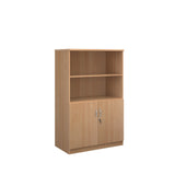 Combination units 1600mm high deluxe combination bookcase with wood doors and open tops