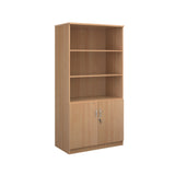 Combination units 2000mm high deluxe combination bookcase with wood doors and open tops