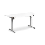 Deluxe folding leg meeting tables - Semi circular folding leg tables