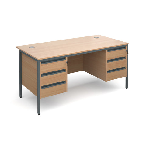 Maestro Straight desks with 3 and 3 drawer pedestals