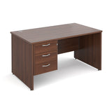 Maestro25 PL Straight desks with 3 drawer pedestal 