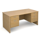 Maestro25 PL Straight desks with 2 and 3 drawer pedestal 