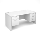 Maestro25 PL Straight desks with 2 and 3 drawer pedestal 