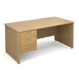 Maestro25 PL Straight desks with 3 drawer pedestal 