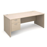 Maestro25 PL Straight desks with 2 drawer pedestal 