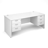 Maestro25 PL Straight desks with 3 and 3 drawer pedestal 