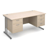 Maestro25 SL Straight desks with 2 and 3 drawer pedestal