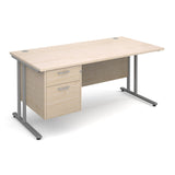 Maestro25 SL Straight desks with 2 drawer pedestal