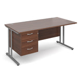 Maestro25 SL Straight desks with 3 drawer pedestal