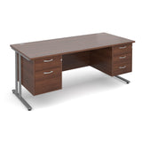 Maestro25 SL Straight desks with 2 and 3 drawer pedestal