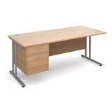 Maestro25 SL Straight desks with 2 drawer pedestal