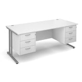 Maestro25 SL Straight desks with 3 and 3 drawer pedestal