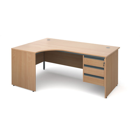 Maestro Ergonomic desks with 3 drawer pedestal