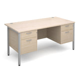 Maestro25 SL Straight desks with 2 and 2 drawer pedestal