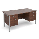 Maestro25 SL Straight desks with 2 and 2 drawer pedestal