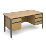 Maestro25 GL Straight desks with 2 and 3 drawer pedestal 