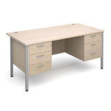 Maestro25 SL Straight desks with 3 and 3 drawer pedestal