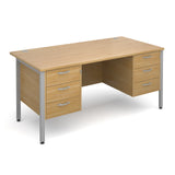 Maestro25 SL Straight desks with 3 and 3 drawer pedestal