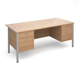 Maestro25 SL Straight desks with 2 and 2 drawer pedestal