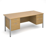 Maestro25 SL Straight desks with 2 and 2 drawer pedestal