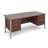 Maestro25 SL Straight desks with 2 and 2 drawer pedestal