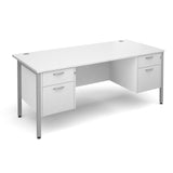 Maestro25 SL Straight desks with 2 and 2 drawer pedestal