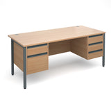 Maestro25 GL Straight desks with 2 and 3 drawer pedestal 