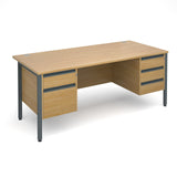 Maestro25 GL Straight desks with 2 and 3 drawer pedestal 