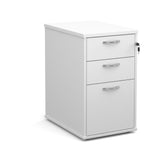 Desk high pedestal with silver handles 600mm deep