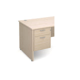 2 drawer fixed pedestals with silver handles