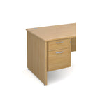 2 drawer fixed pedestals with silver handles
