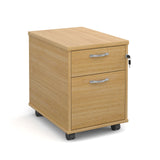 2 drawer mobile pedestals with silver handles
