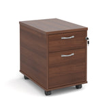 2 drawer mobile pedestals with silver handles