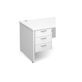 3 drawer fixed pedestals with silver handles