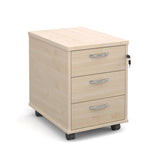 3 drawer mobile pedestals with silver handles