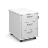 3 drawer mobile pedestals with silver handles